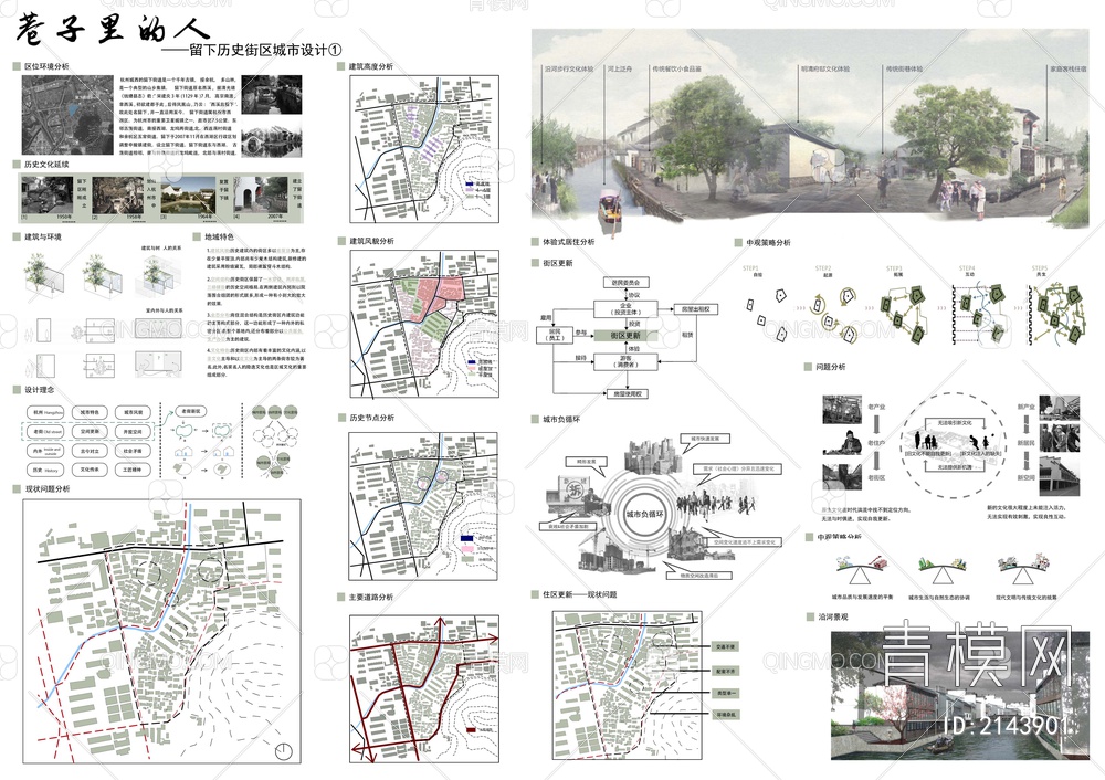 PSD免抠城市规划历史街区更新展板