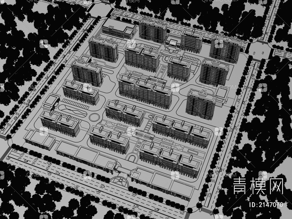 新亚洲  住宅 小区 鸟瞰