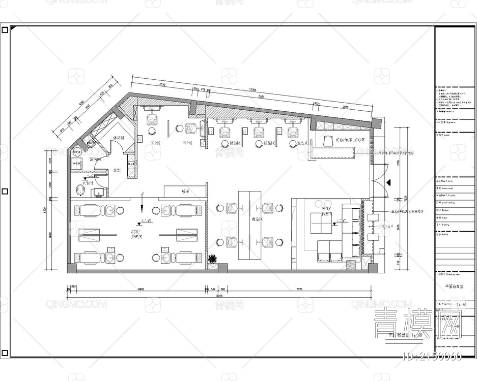 美发厅CAD施工图
