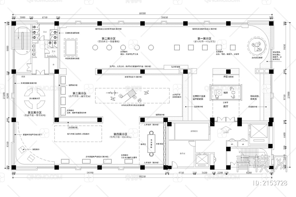 博物馆历史文化展厅科技非遗文化体验馆平面图