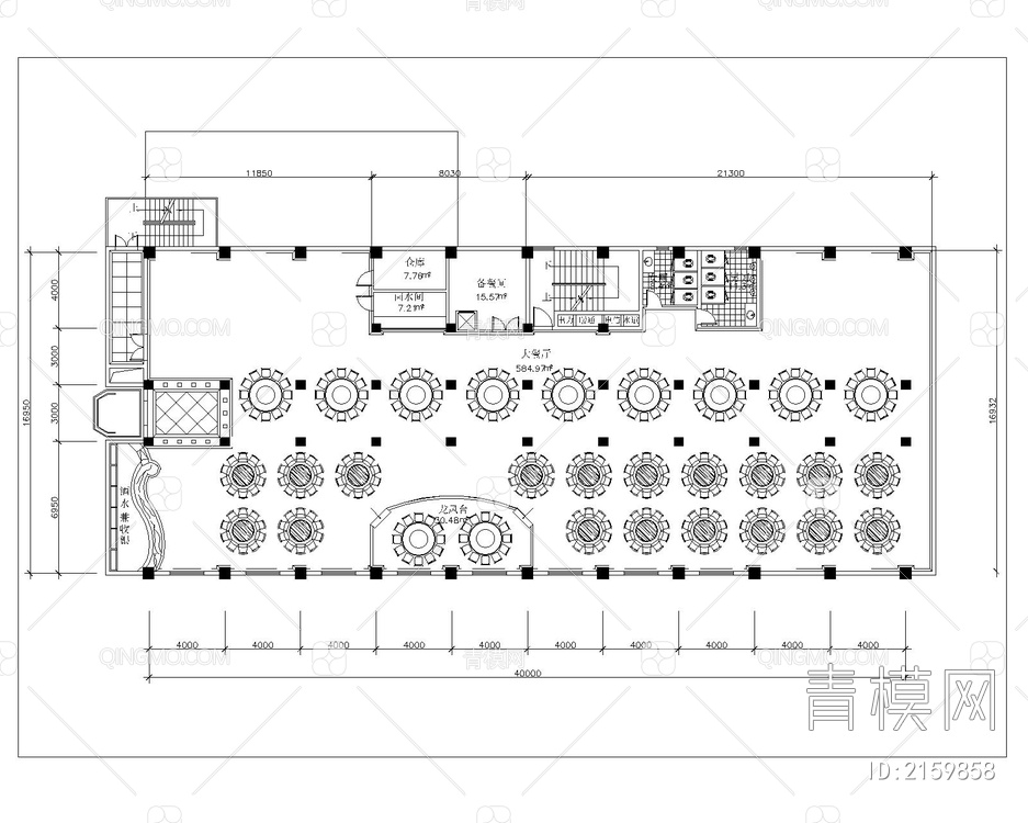 酒店宴会厅CAD平面图