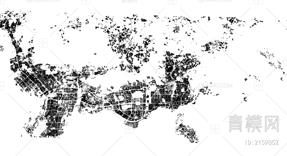 深圳市城市建筑鸟瞰规划简模规划图