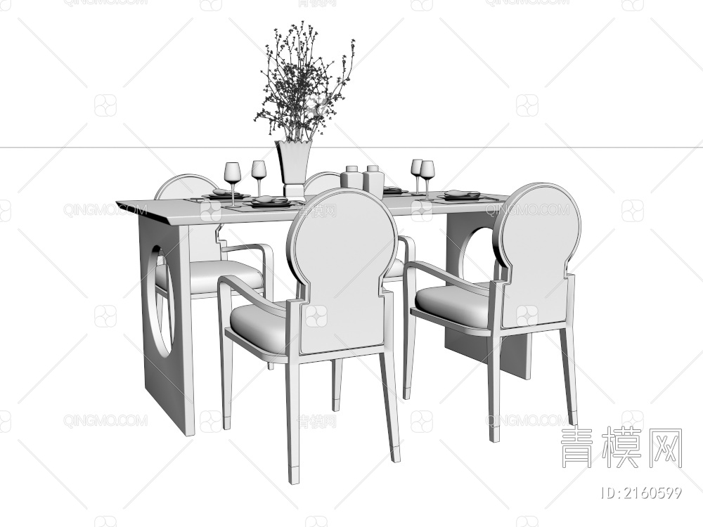 仙鹤餐桌椅组合