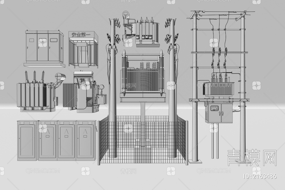 电线杆_变压器_电塔_高压电箱