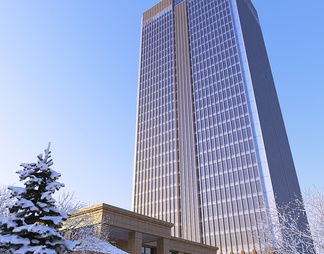 办公楼外观雪景