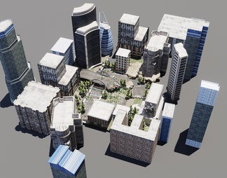 世界末日城市街道建筑