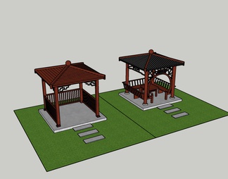 仿古铝四角亭