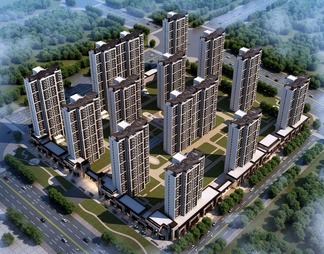 新亚洲住宅小区鸟瞰