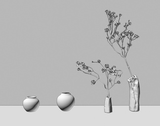 【插花 花卉 花瓶花艺 瓷器摆件3D模型】 -VR侘寂有灯光有贴图MAX2016中古风插花 花卉 花瓶花艺 瓷器摆件3d模型下载 ...
