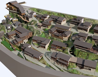 美丽乡村 民宿建筑 村落 小镇 度假山庄