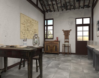 抗战党建展厅 革命历史博物馆 红色文化纪念馆 年代作战地图 办公司指挥室