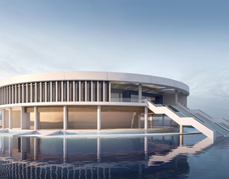 圆形建筑 公共建筑 圆形图书馆建筑 展览馆建筑