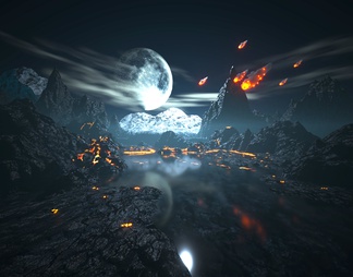 科幻场景火山地形