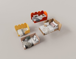花瓣床头床具