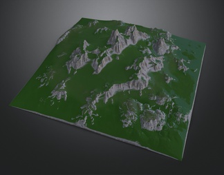 群山峻岭 森林场景 山脉 高山 盆地  绿色山地 自然场景