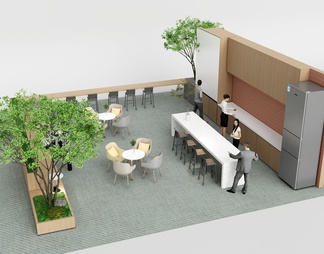 办公休闲区 茶水区 公共座椅 休闲桌椅